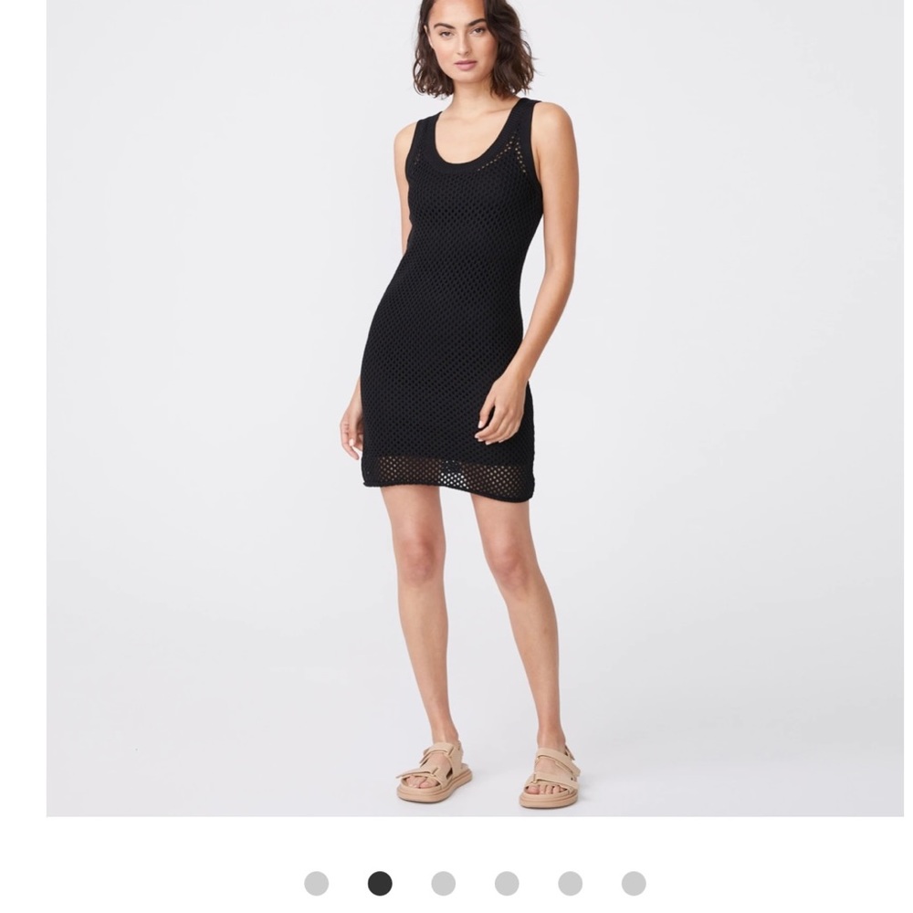 Monrow Black Crochet Dress S NWOT